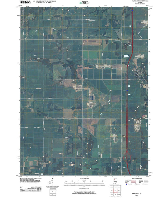 2010 Fair Oaks, in - Indiana - USGS Topographic Map