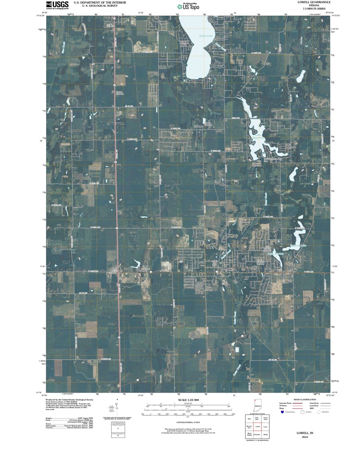 2010 Lowell, in - Indiana - USGS Topographic Map