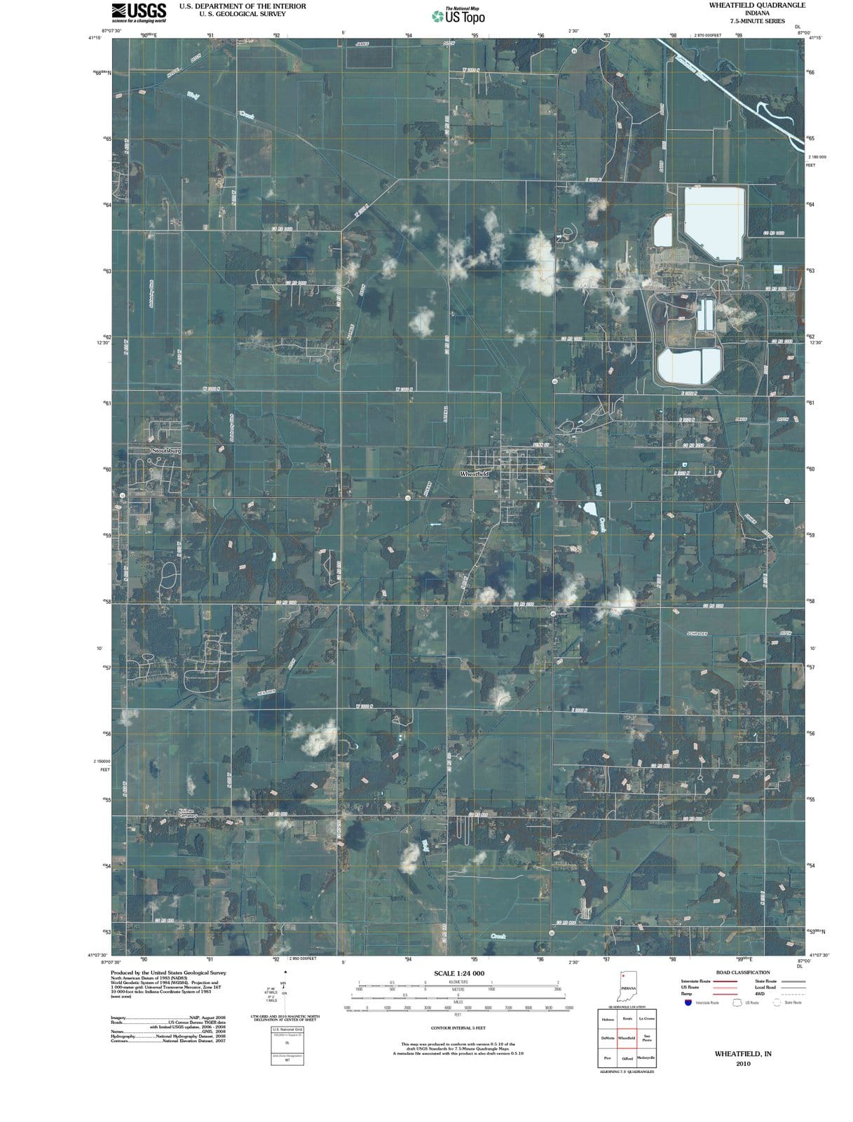 2010 Wheatfield, in - Indiana - USGS Topographic Map