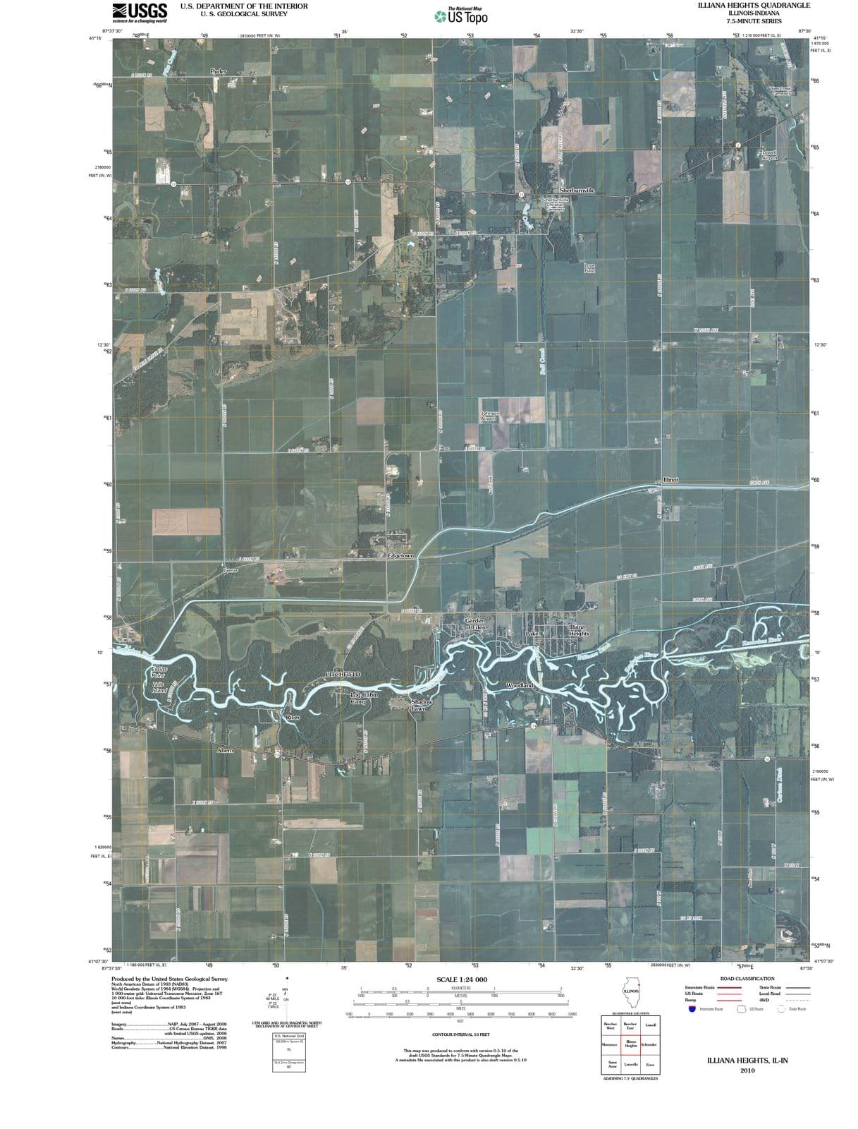 2010 Illiana Heights, IL - Illinois - USGS Topographic Map