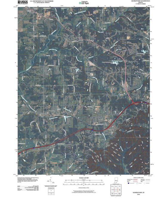 2010 Georgetown, in - Indiana - USGS Topographic Map