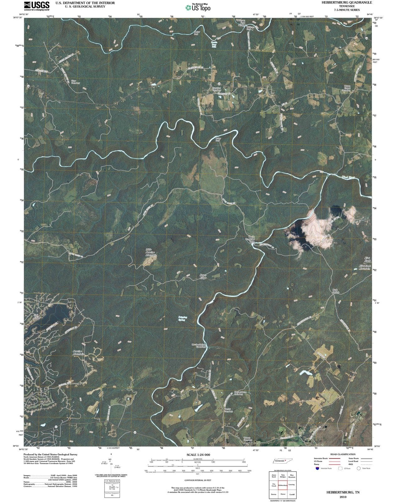 2010 Hebbertsburg, TN - Tennessee - USGS Topographic Map