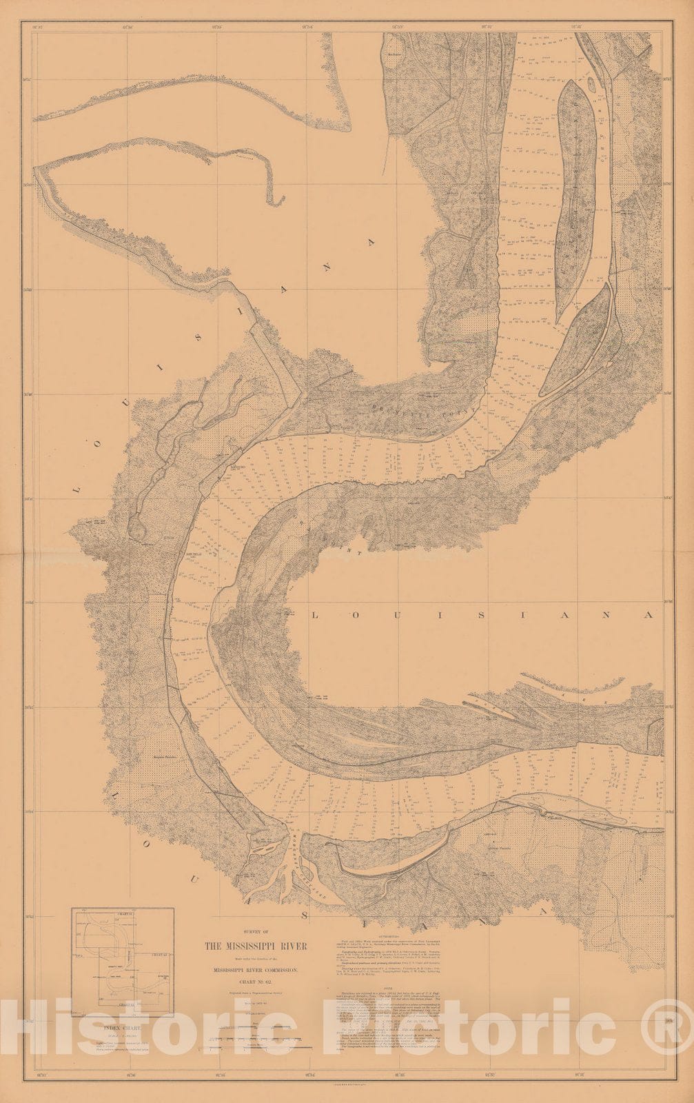 Historic Nautical Map - Survey Of The Mississippi River, 1880 NOAA Chart - Vintage Wall Art