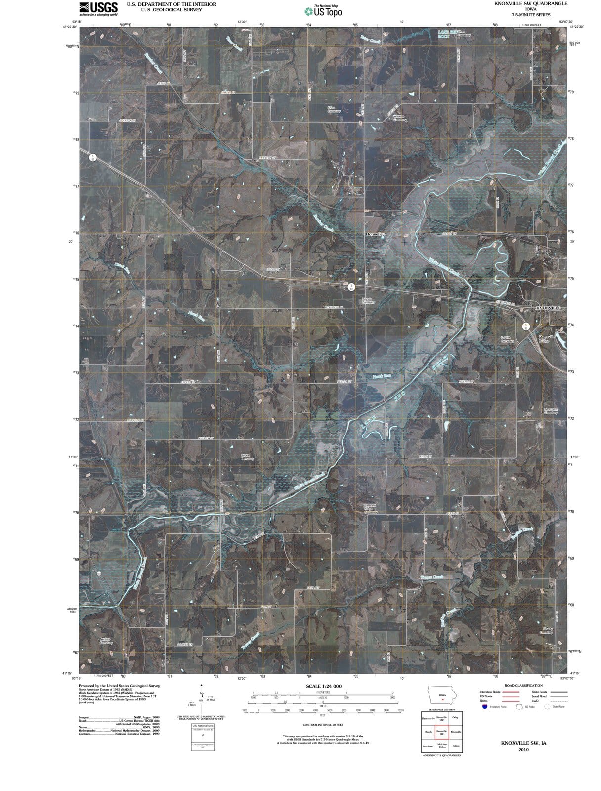 2010 Knoxville, IA - Iowa - USGS Topographic Map