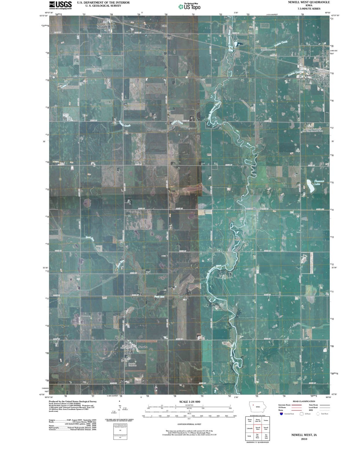 2010 Newell West, IA - Iowa - USGS Topographic Map
