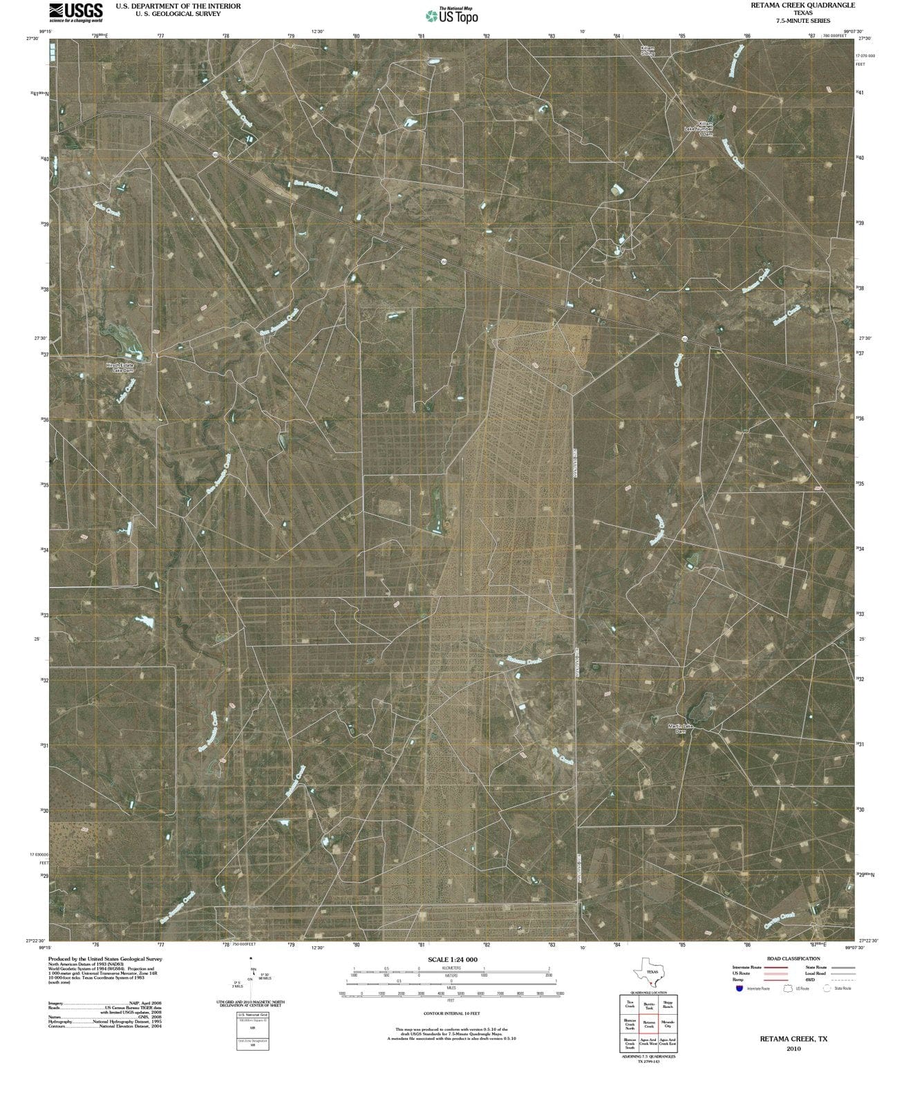 2010 Retama Creek, TX - Texas - USGS Topographic Map