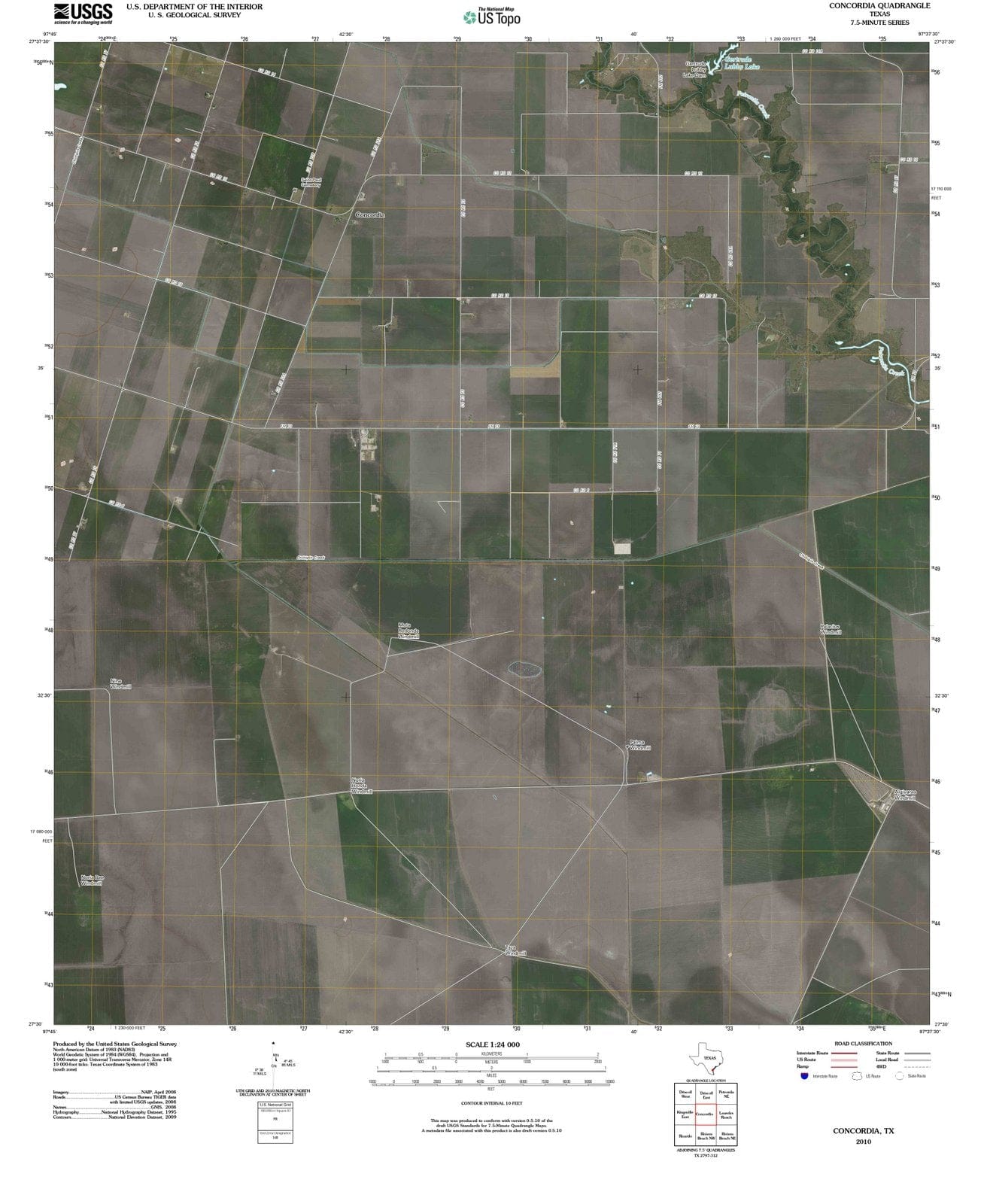 2010 Concordia, TX - Texas - USGS Topographic Map