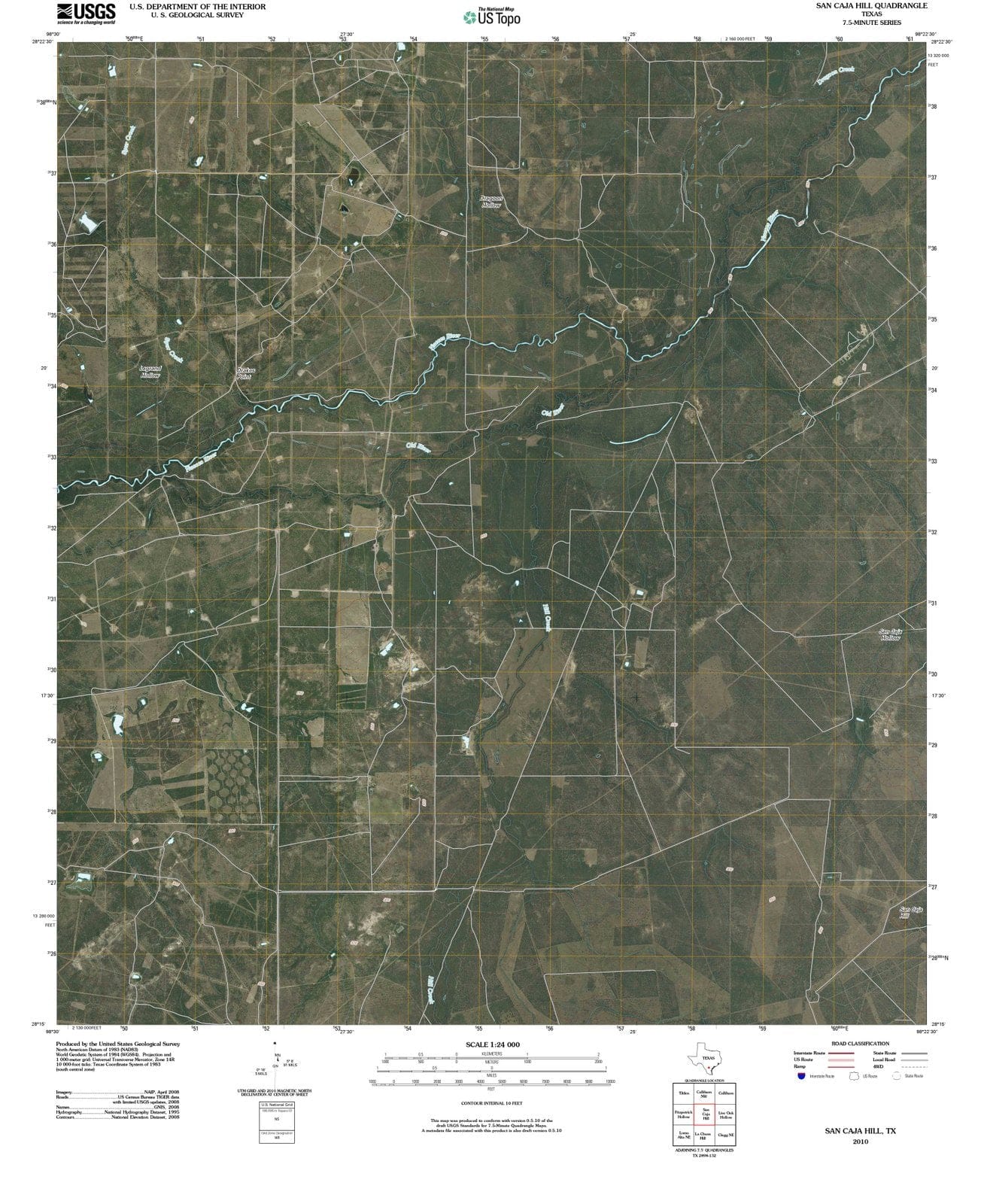2010 San Caja Hill, TX - Texas - USGS Topographic Map