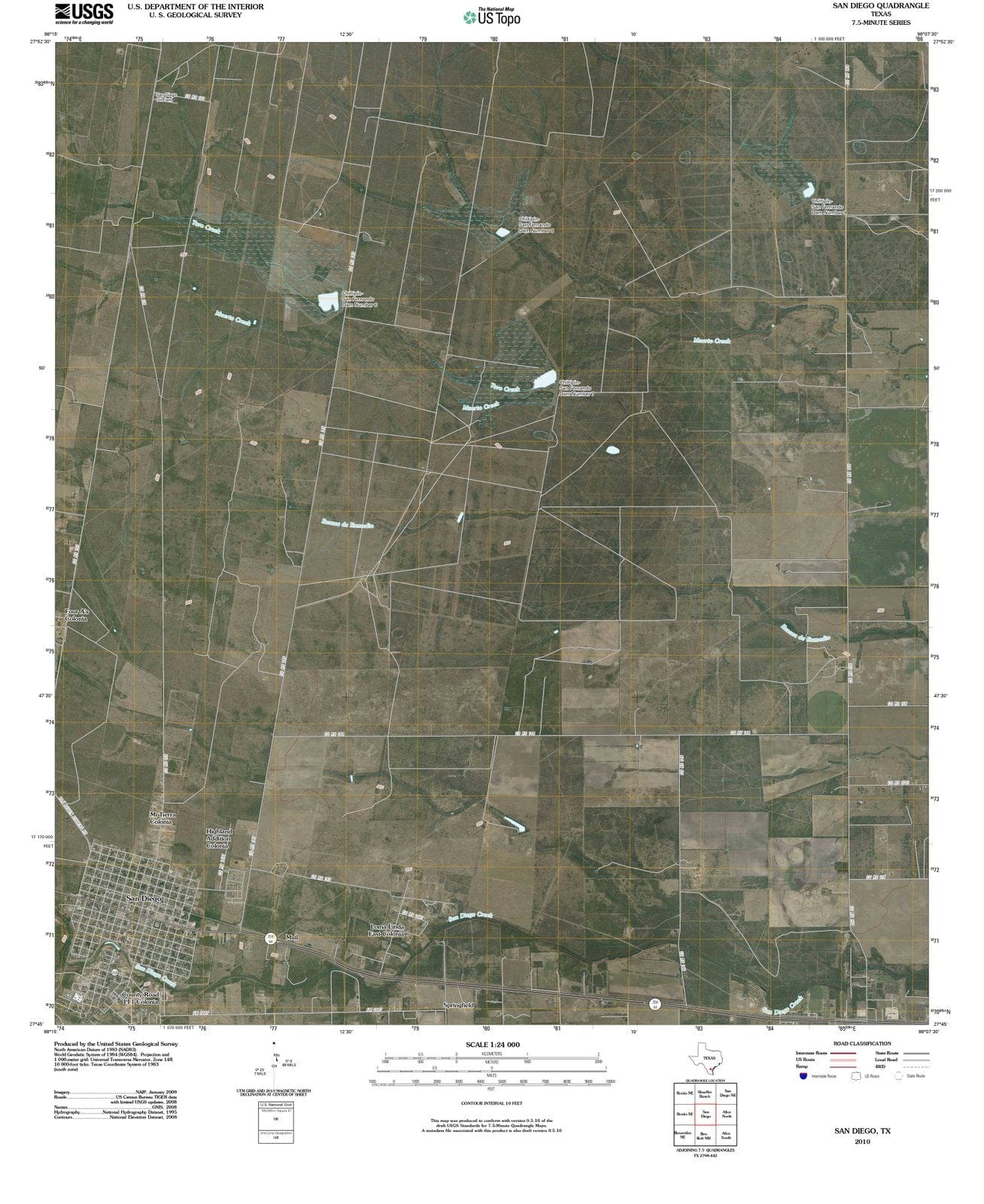 2010 Saniego, TX - Texas - USGS Topographic Map