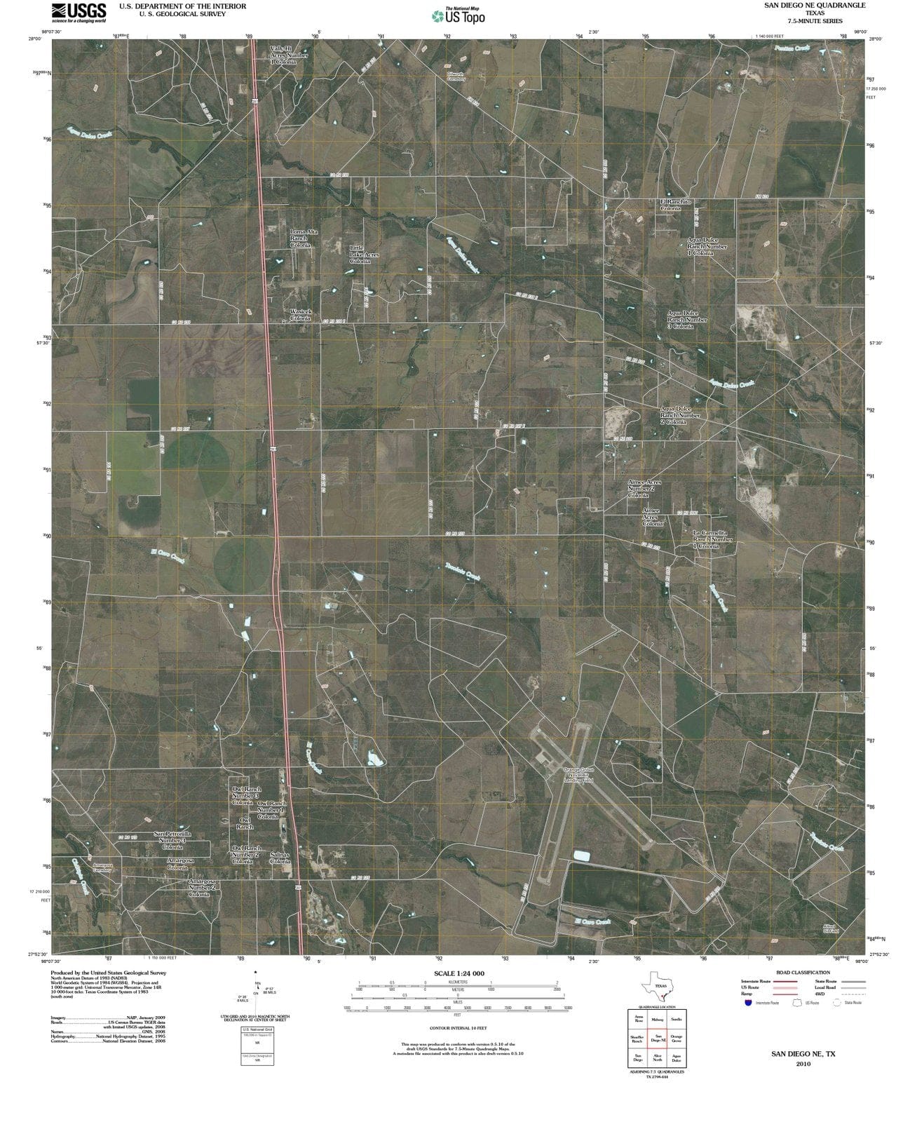 2010 Saniego, TX - Texas - USGS Topographic Map