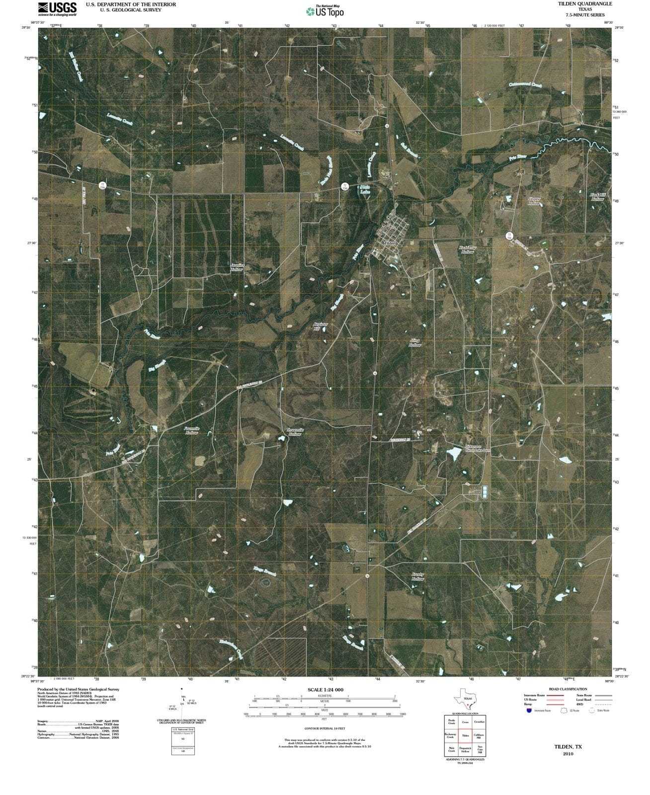 2010 Tilden, TX - Texas - USGS Topographic Map