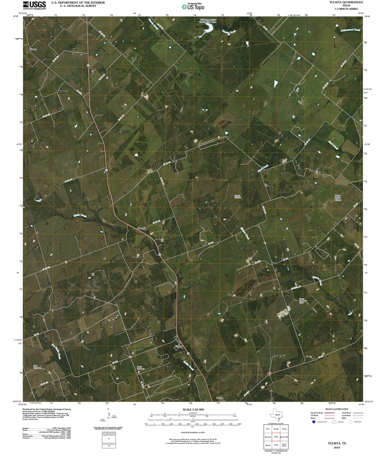 2010 Tulsita, TX - Texas - USGS Topographic Map
