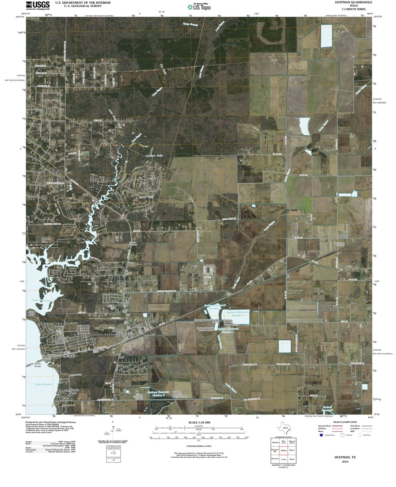 2010 Huffman, TX - Texas - USGS Topographic Map