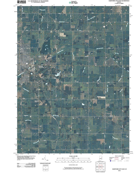 2010 Hartford City East, in - Indiana - USGS Topographic Map