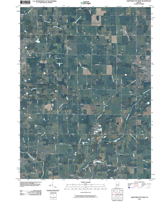 2010 Hartford City West, in - Indiana - USGS Topographic Map