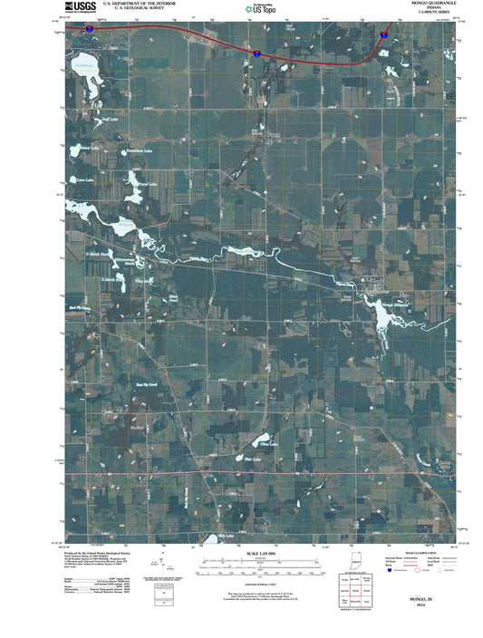 2010 Mongo, in - Indiana - USGS Topographic Map