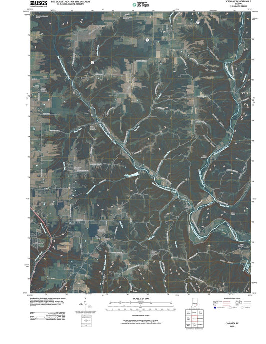 2010 Canaan, in - Indiana - USGS Topographic Map