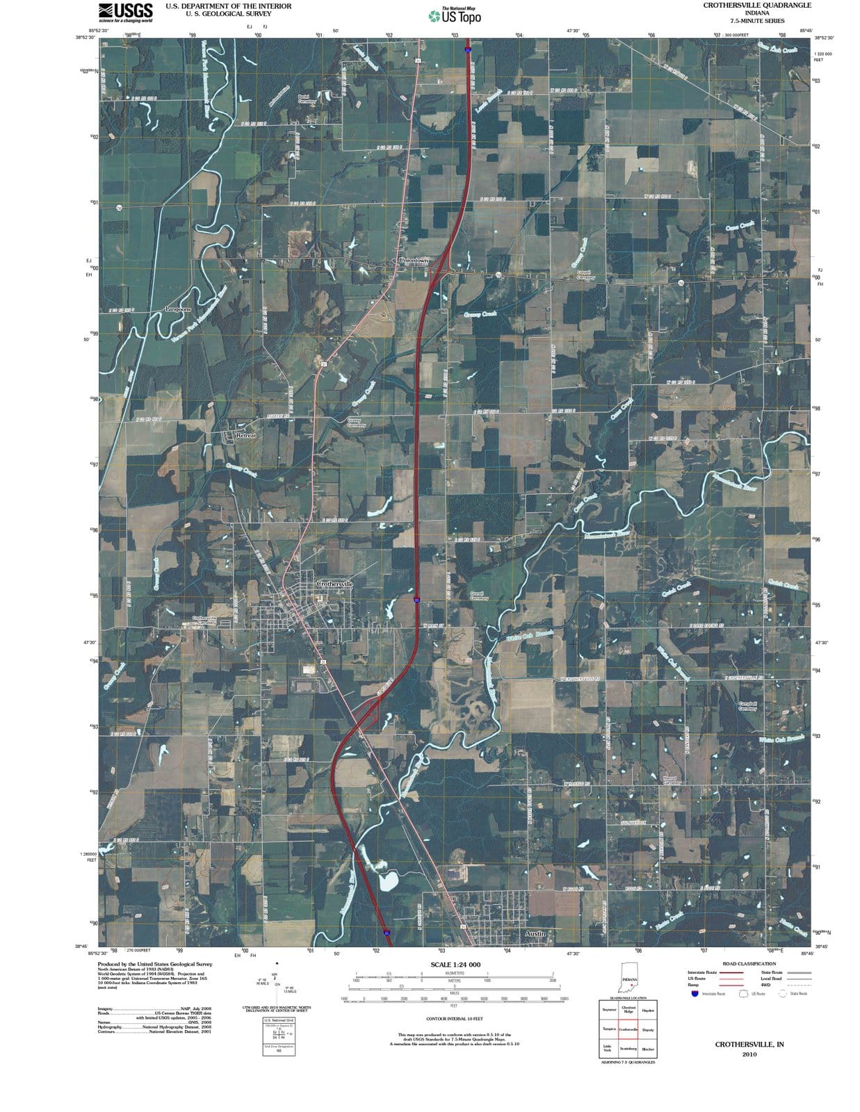 2010 Crothersville, in - Indiana - USGS Topographic Map