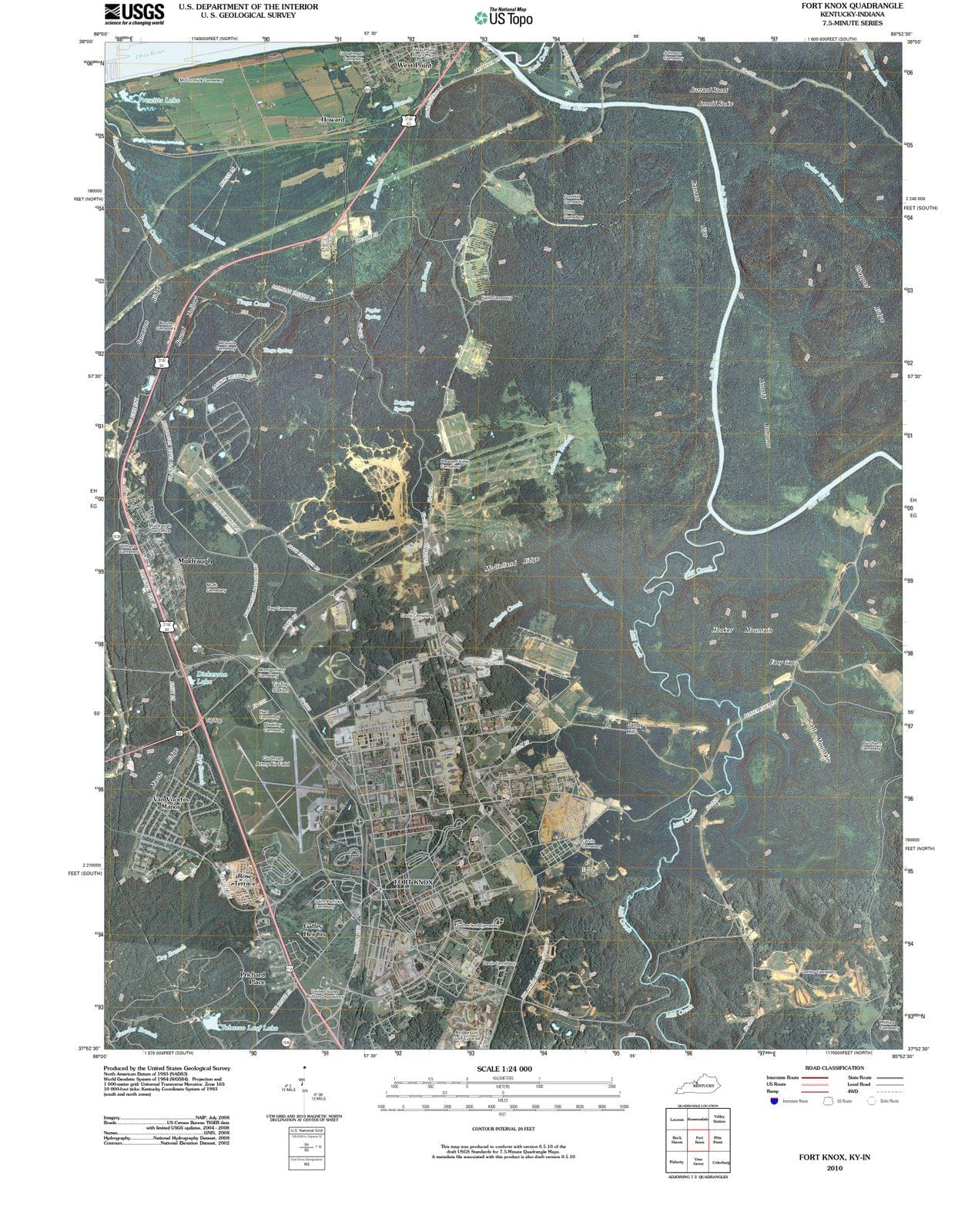2010 Fort Knox, KY - Kentucky - USGS Topographic Map