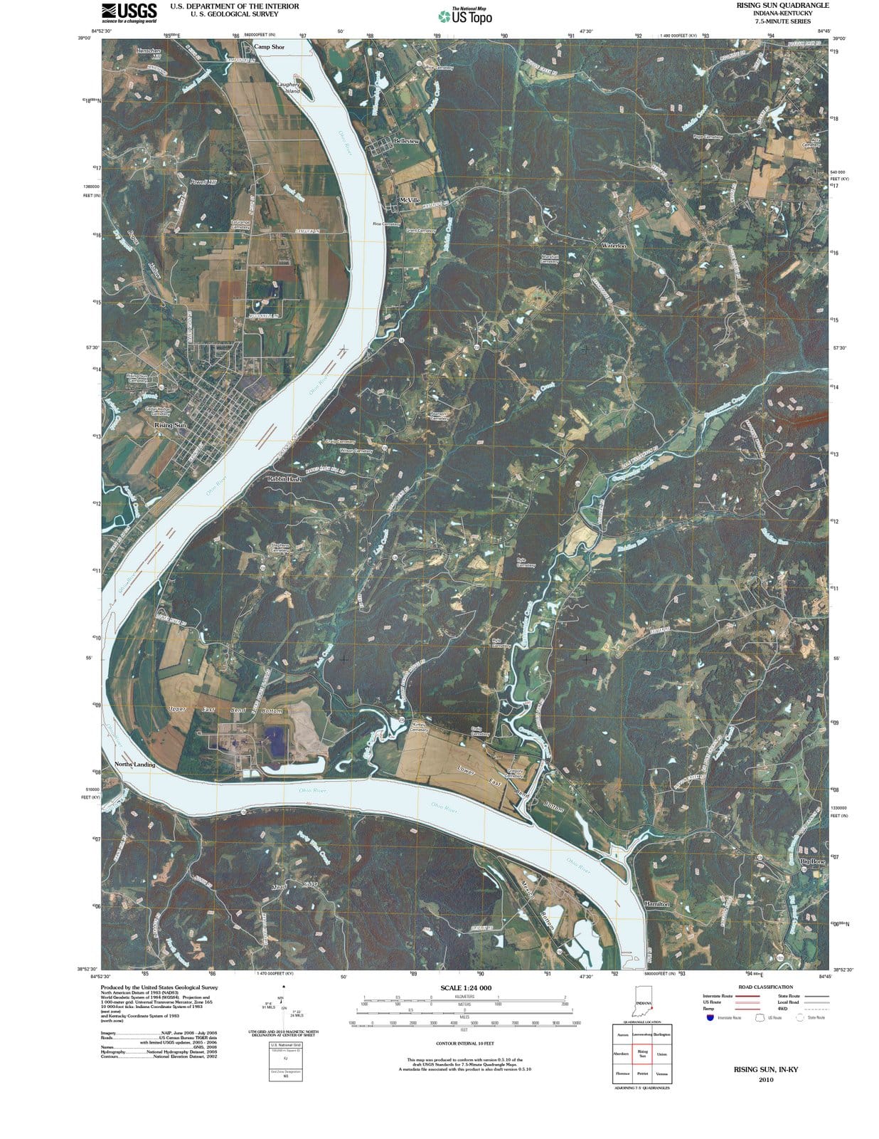 2010 Rising Sun, in - Indiana - USGS Topographic Map