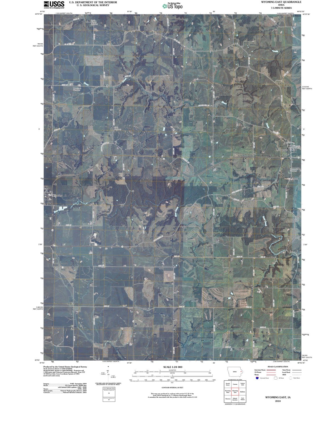 2010 Wyoming East, IA - Iowa - USGS Topographic Map