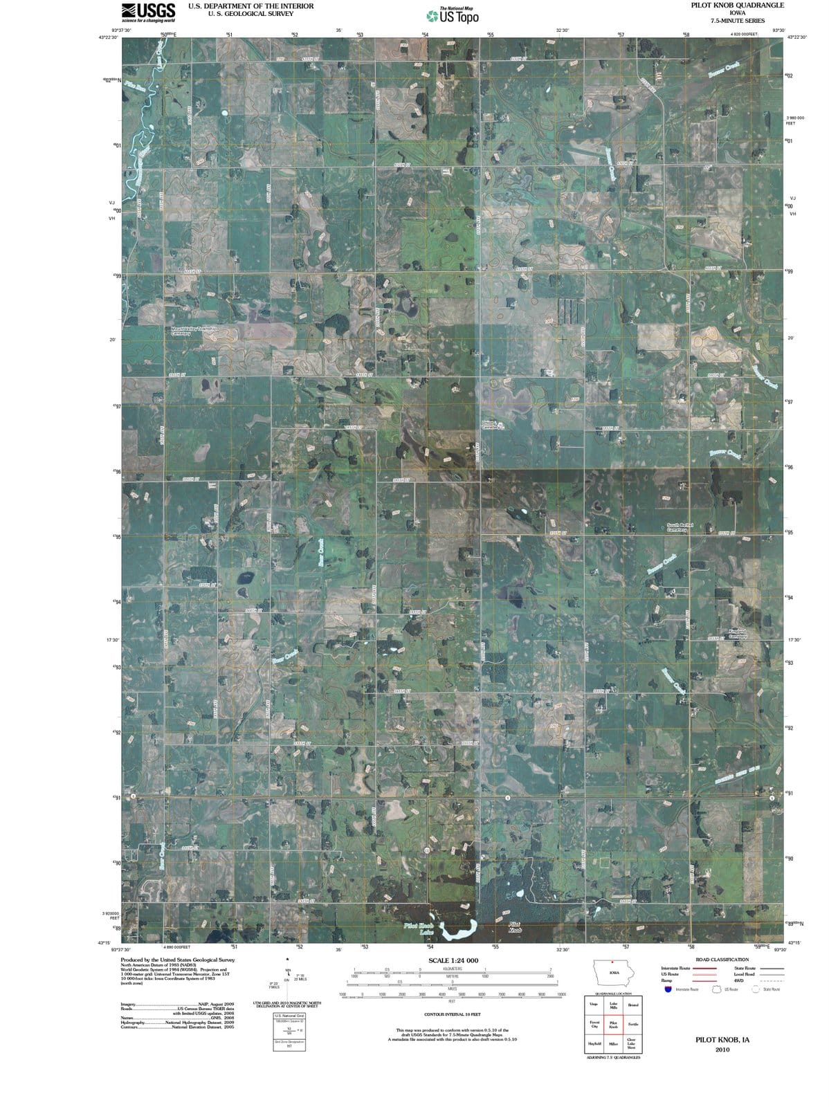 2010 Pilot Knob, IA - Iowa - USGS Topographic Map
