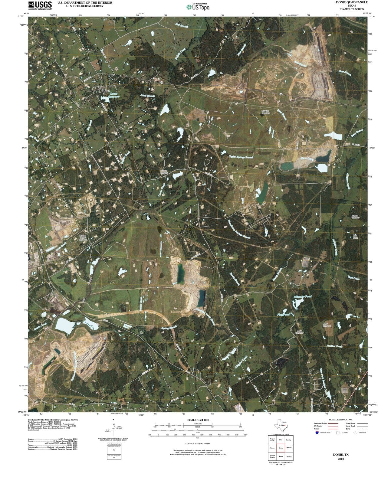 2010 Donie, TX - Texas - USGS Topographic Map