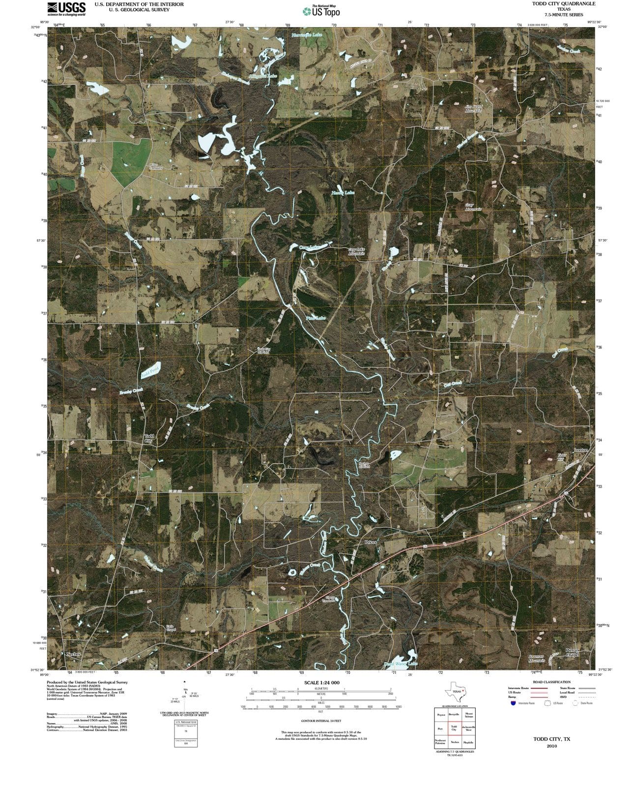 2010 Todd City, TX - Texas - USGS Topographic Map