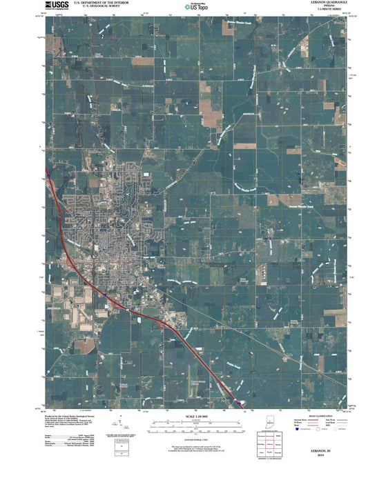2010 Lebanon, in - Indiana - USGS Topographic Map