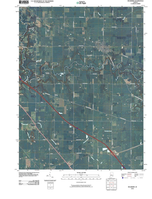 2010 Mulberry, in - Indiana - USGS Topographic Map