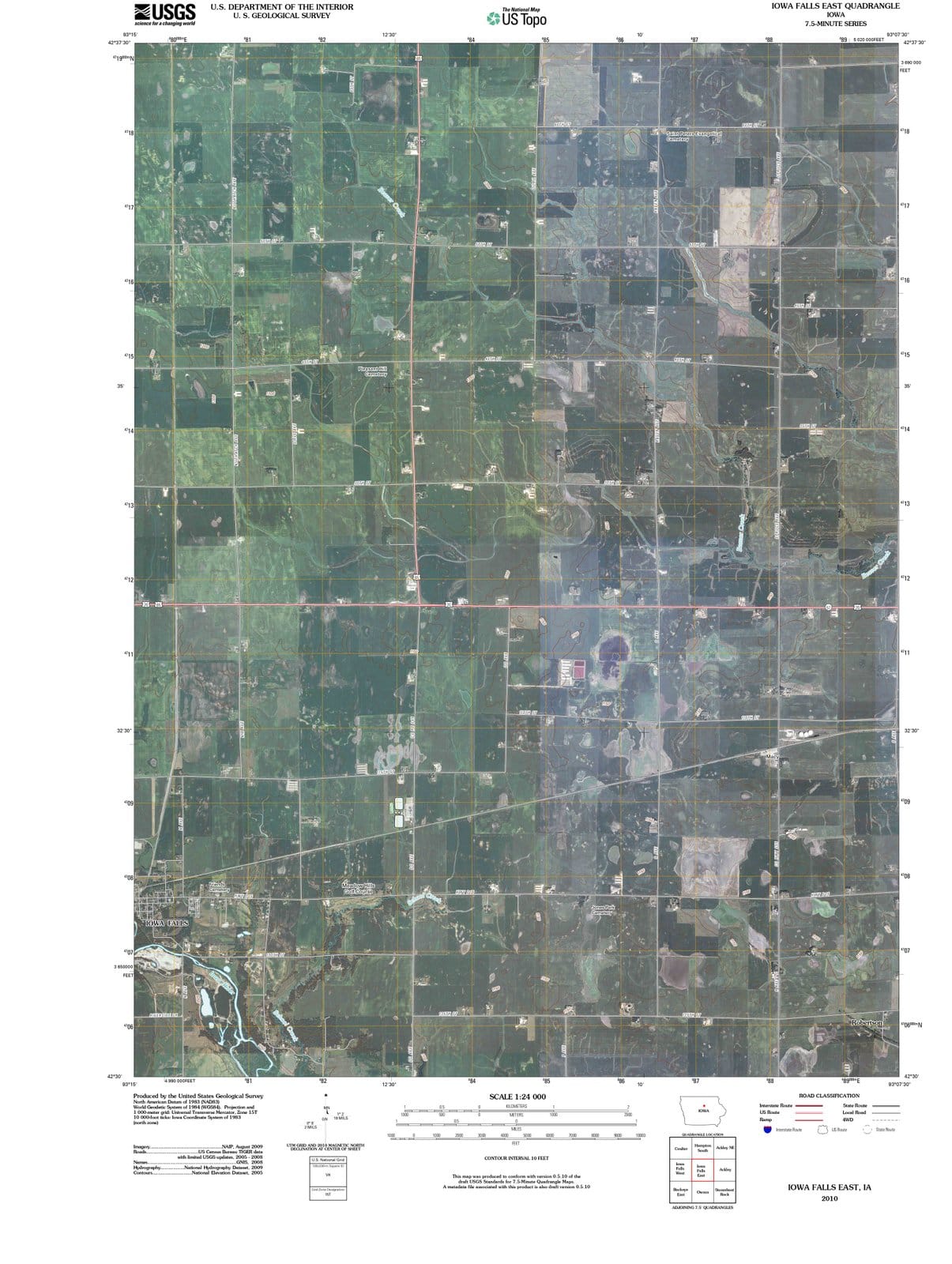 2010 Iowa Falls East, IA - Iowa - USGS Topographic Map