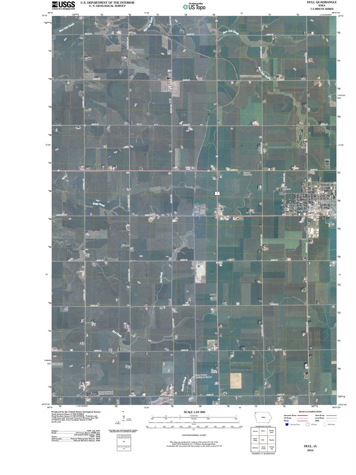 2010 Hull, IA - Iowa - USGS Topographic Map
