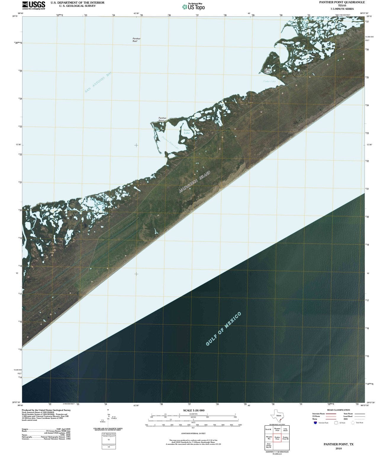 2010 Panther Point, TX - Texas - USGS Topographic Map