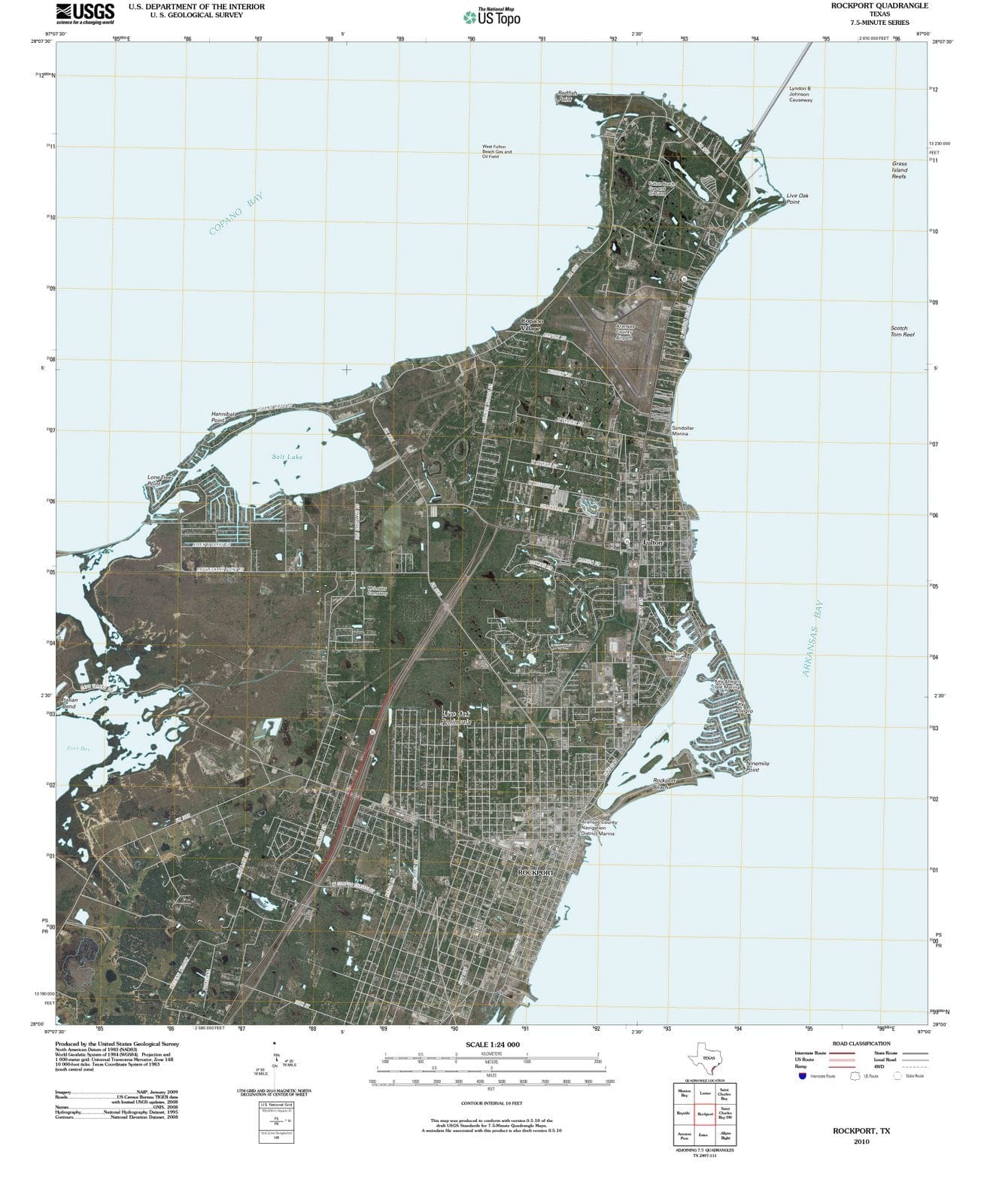 2010 Rockport, TX - Texas - USGS Topographic Map