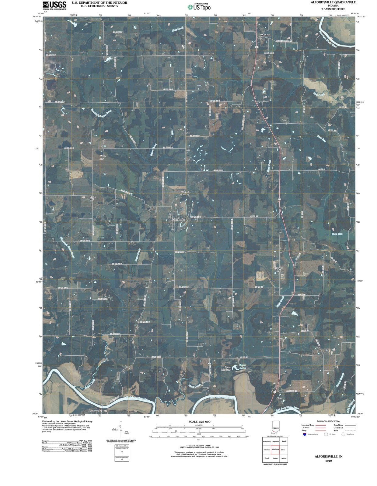 2010 Alfordsville, in - Indiana - USGS Topographic Map
