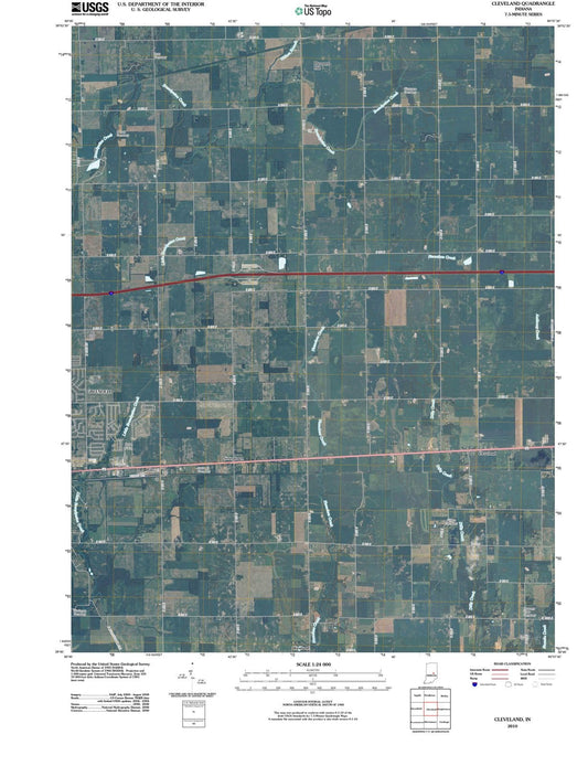 2010 Cleveland, in - Indiana - USGS Topographic Map