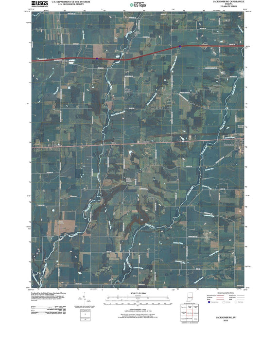 2010 Jacksonburg, in - Indiana - USGS Topographic Map