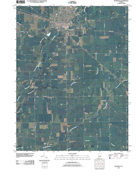 2010 Rushville, in - Indiana - USGS Topographic Map