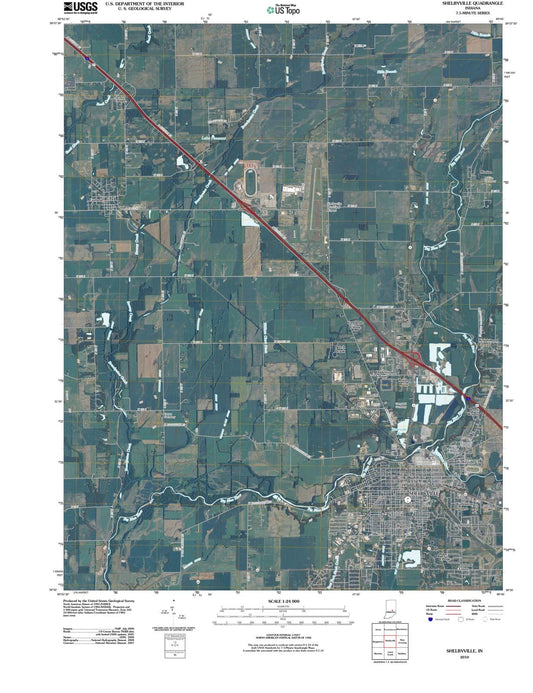 2010 Shelbyville, in - Indiana - USGS Topographic Map
