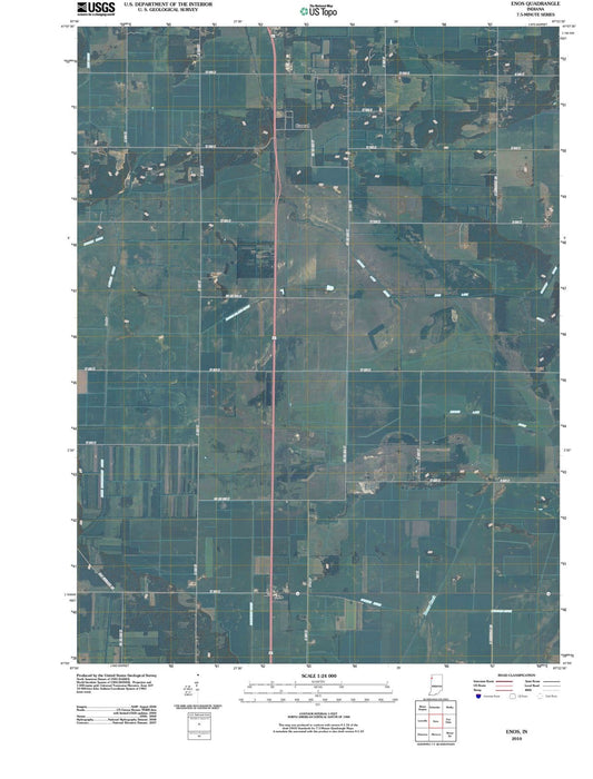 2010 Enos, in - Indiana - USGS Topographic Map