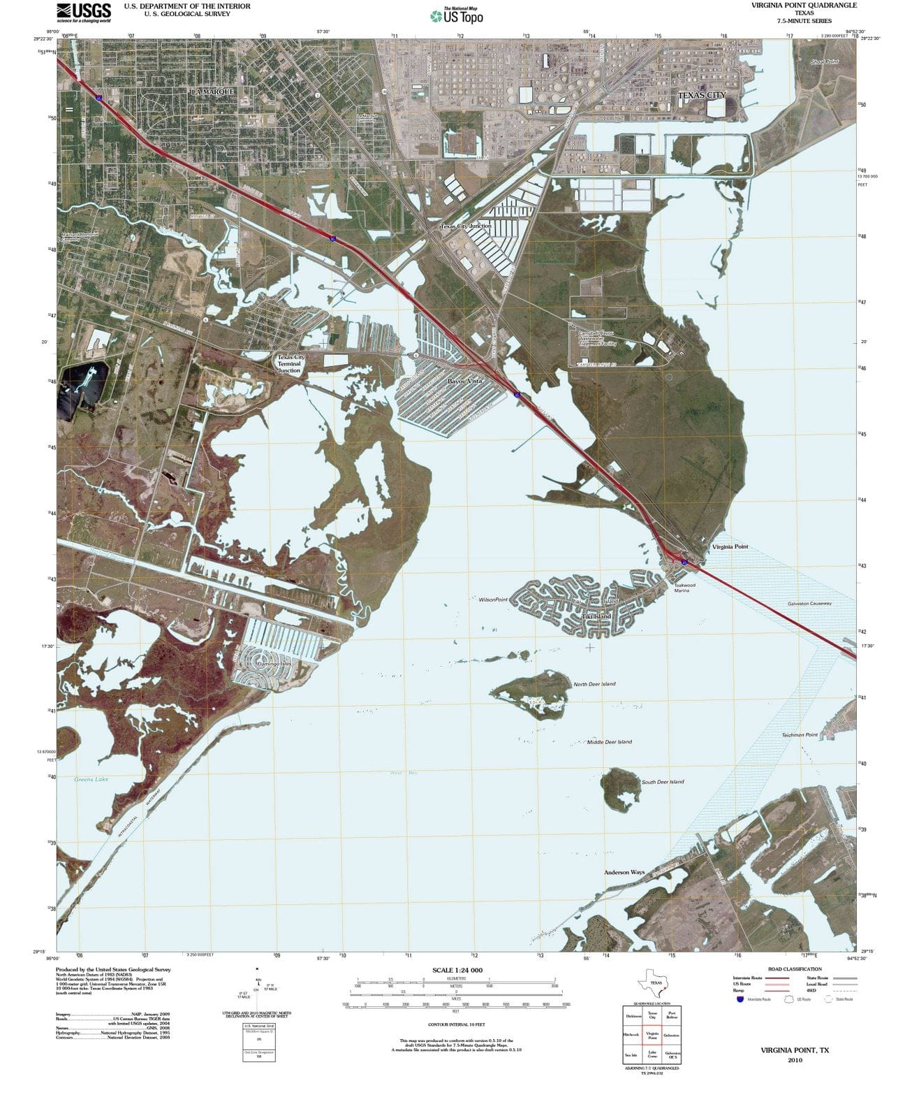 2010 Virginia Point, TX - Texas - USGS Topographic Map