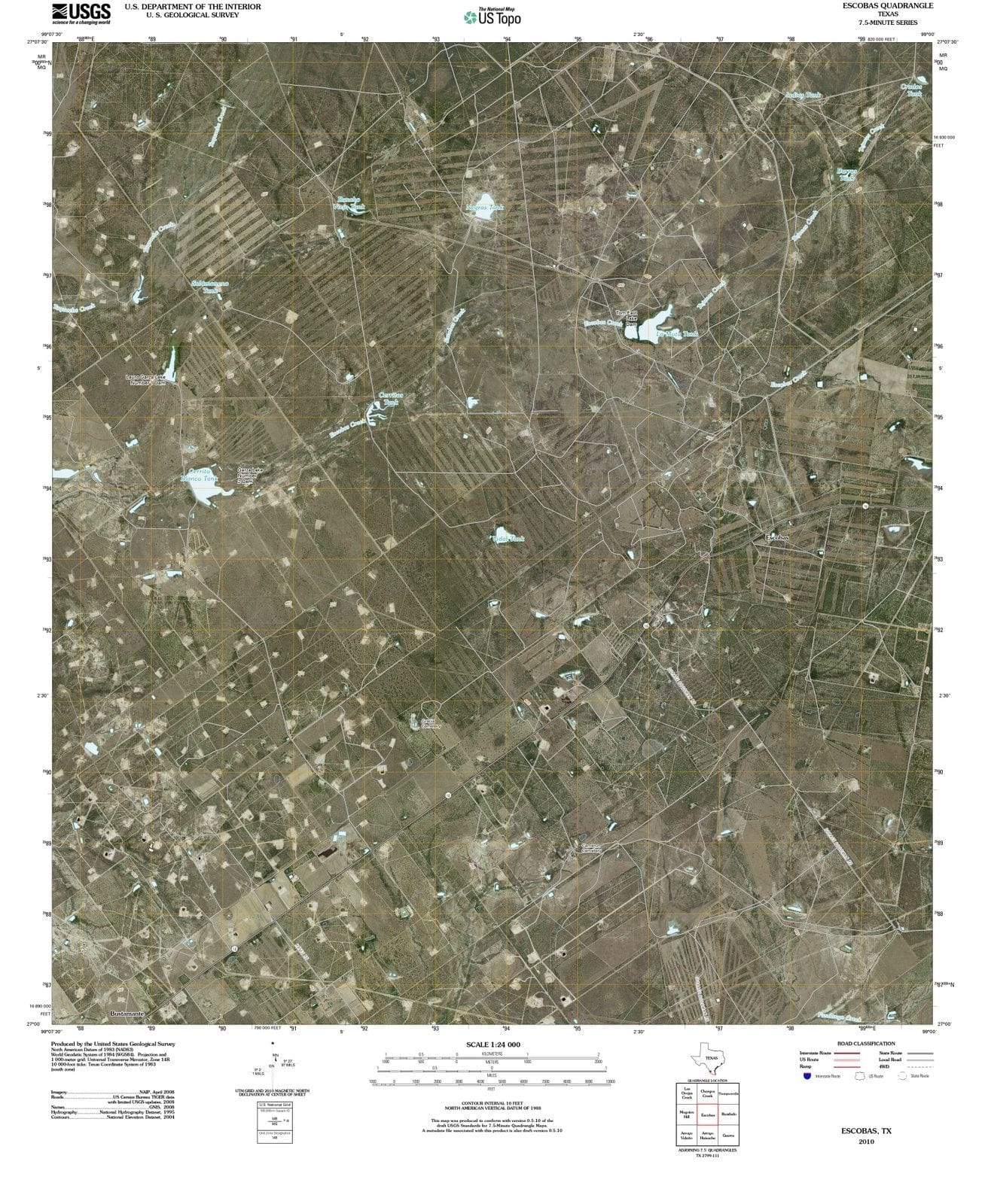 2010 Escobas, TX - Texas - USGS Topographic Map