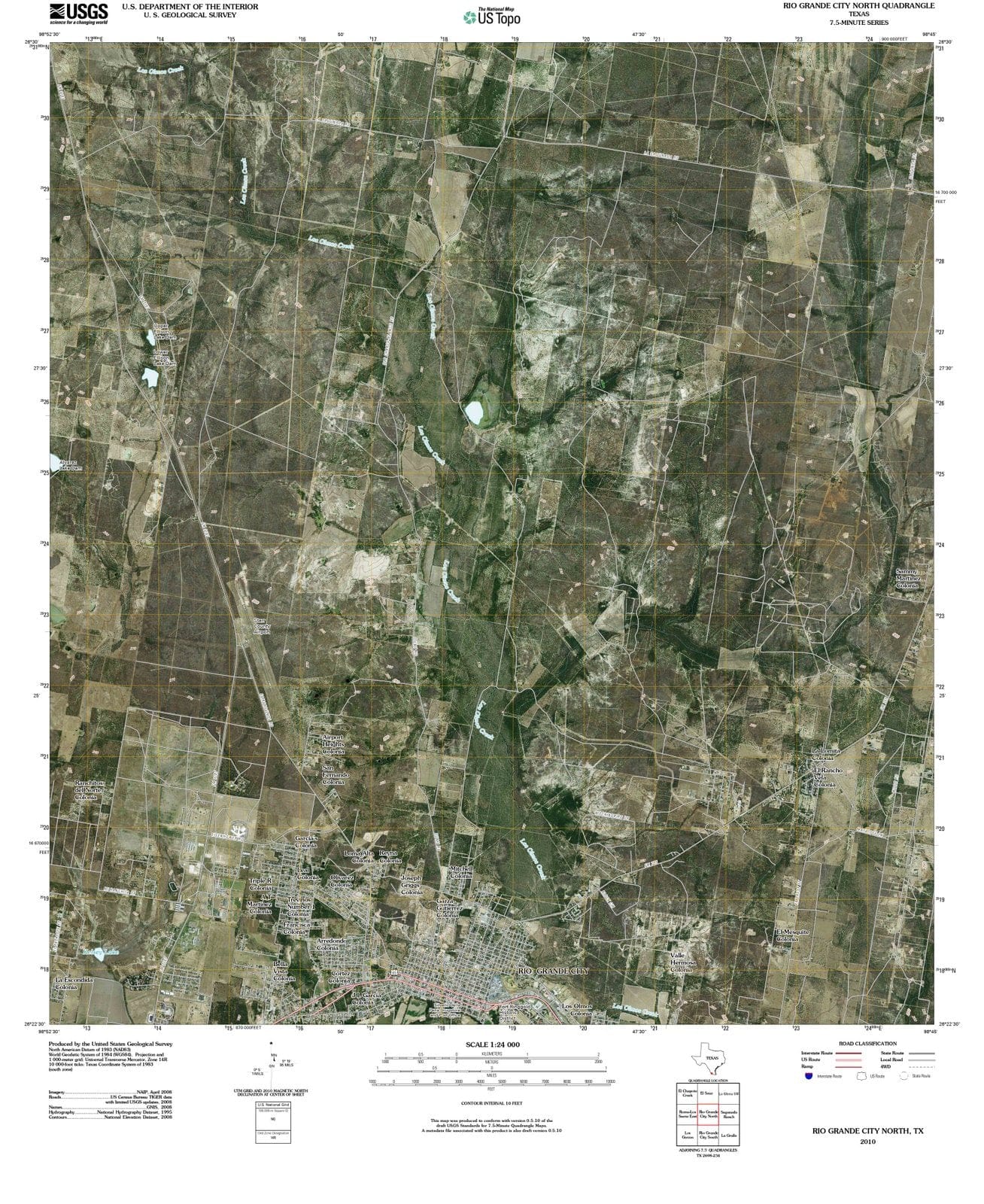 2010 Rio Grande City North, TX - Texas - USGS Topographic Map