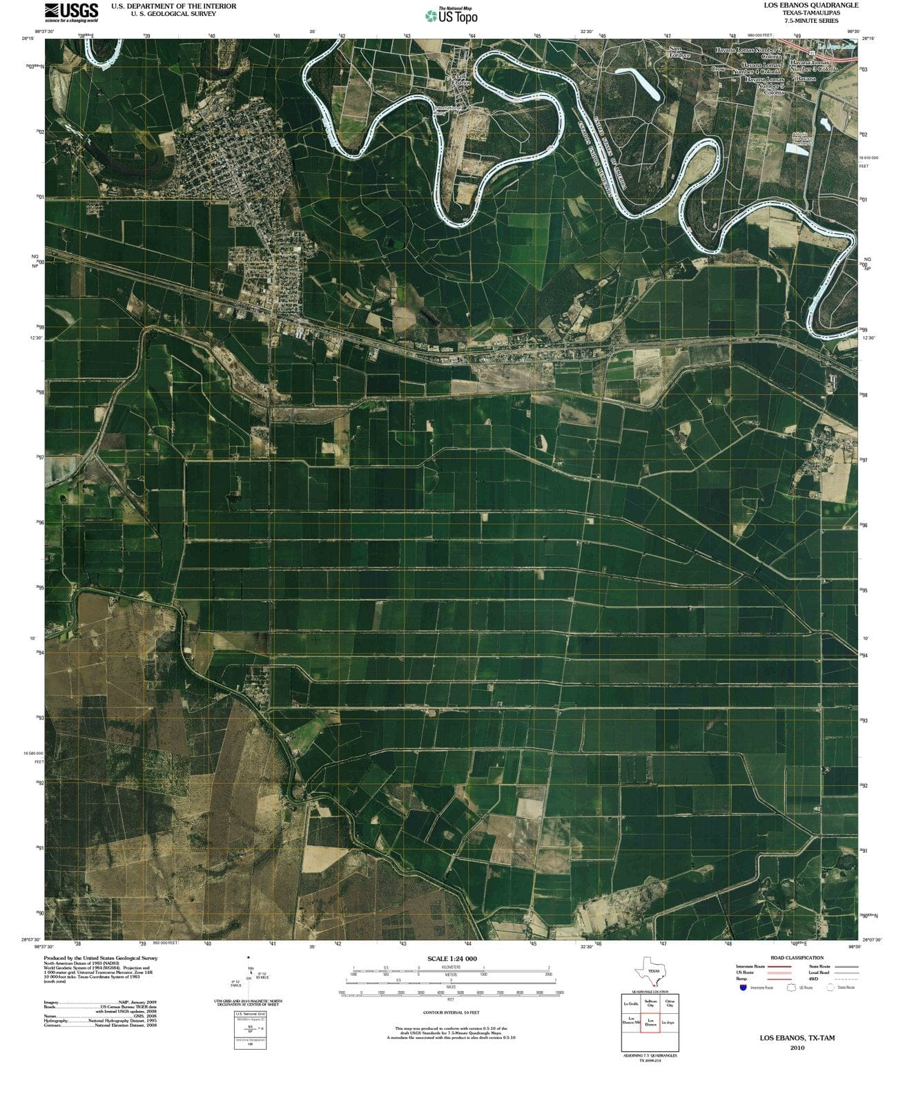 2010 Los Ebanos, TX - Texas - USGS Topographic Map