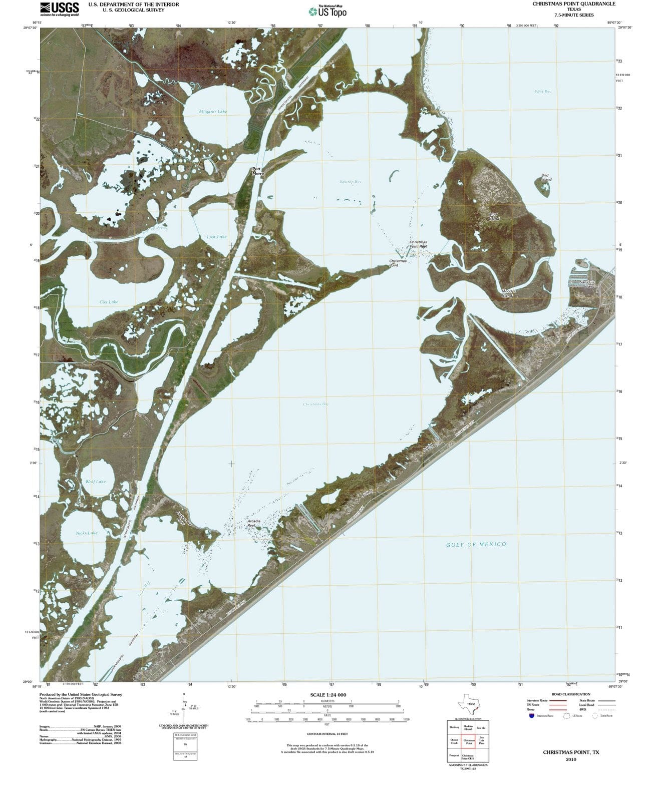 2010 Christmas Point, TX - Texas - USGS Topographic Map