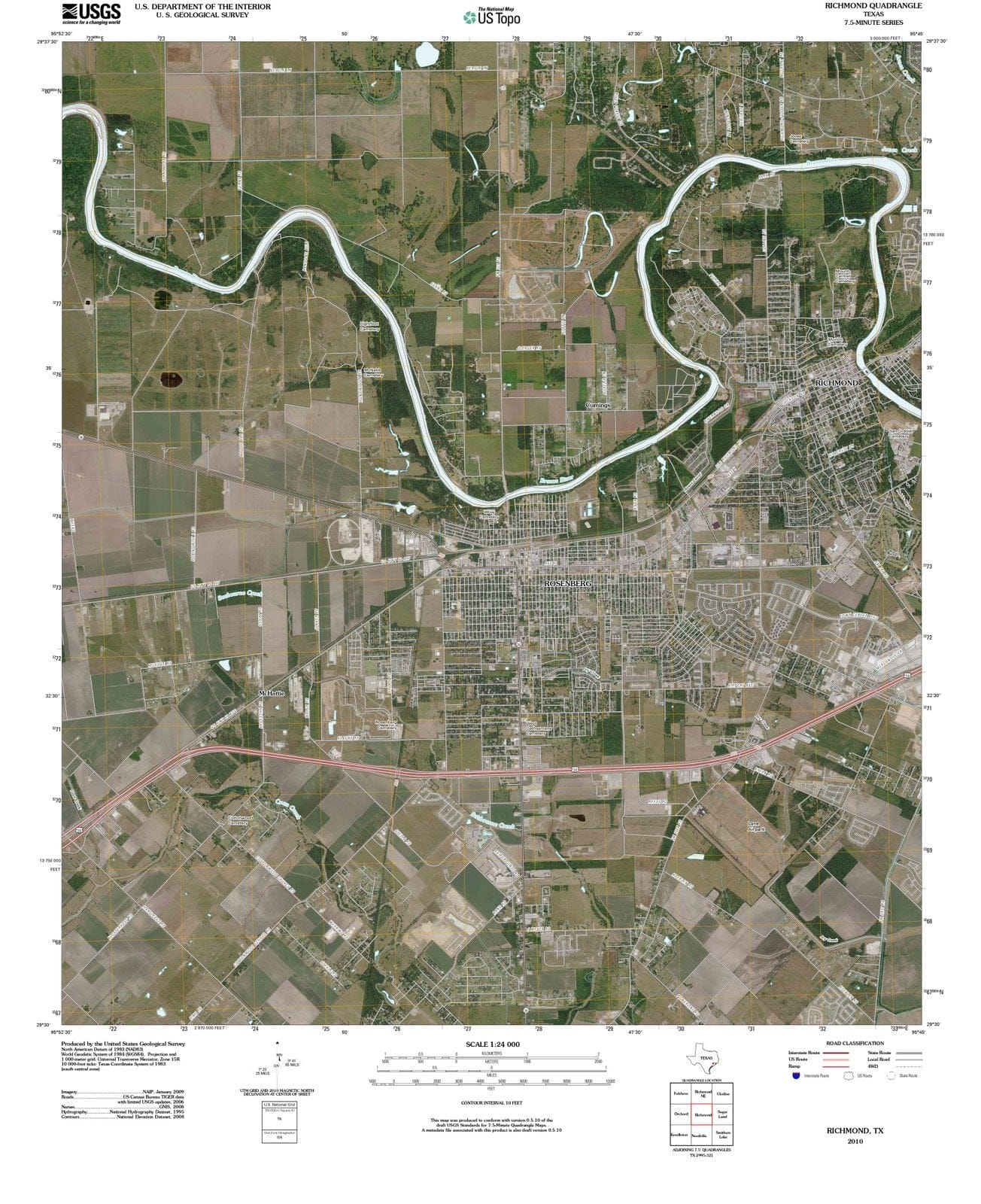 2010 Richmond, TX - Texas - USGS Topographic Map