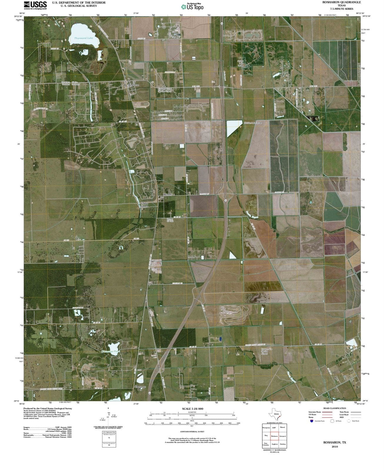 2010 Rosharon, TX - Texas - USGS Topographic Map