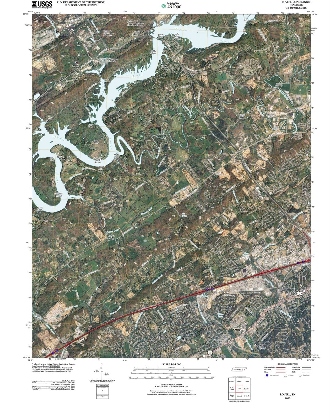 2010 Lovell, TN - Tennessee - USGS Topographic Map