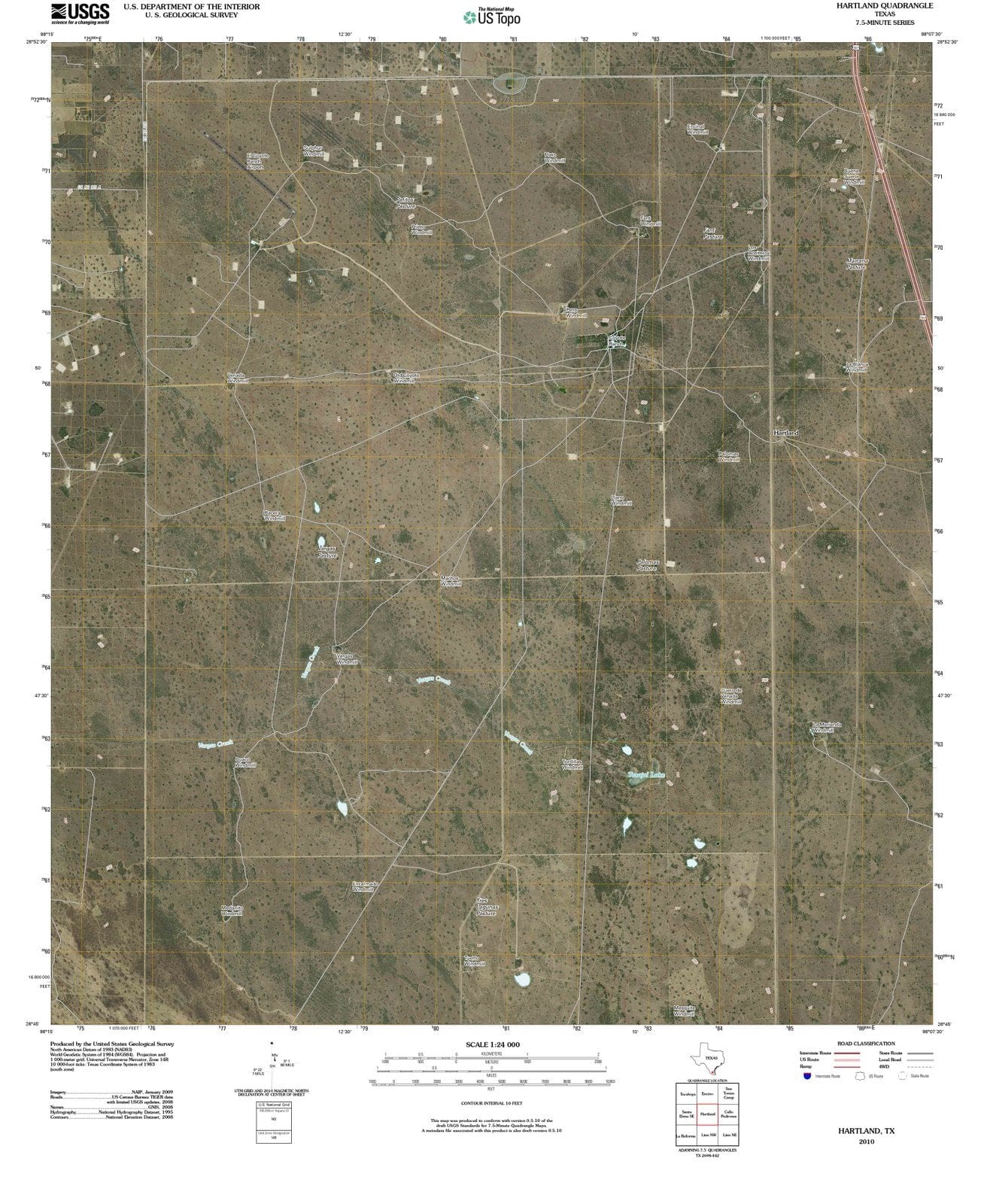 2010 Hartland, TX - Texas - USGS Topographic Map