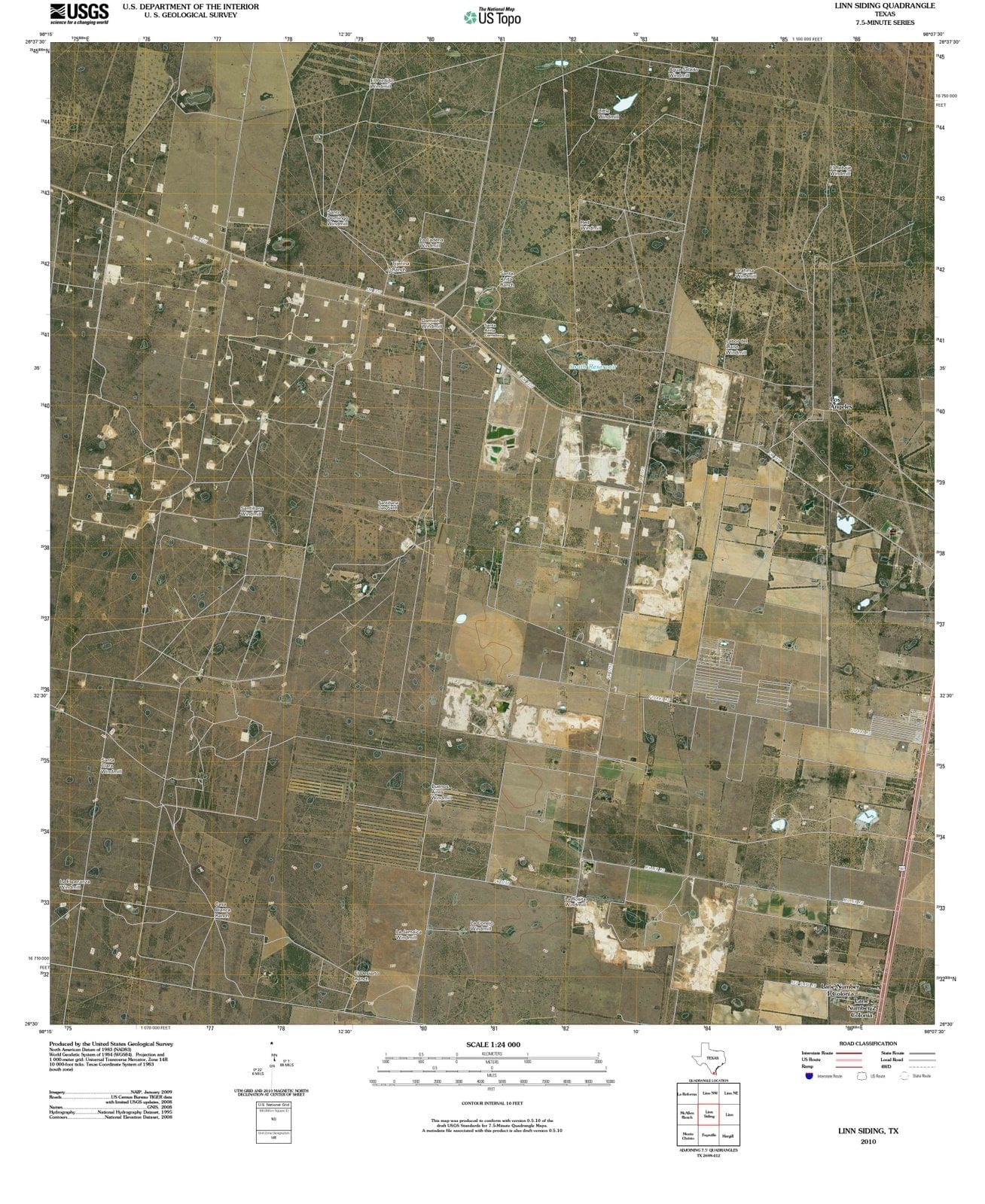 2010 Linn Siding, TX - Texas - USGS Topographic Map